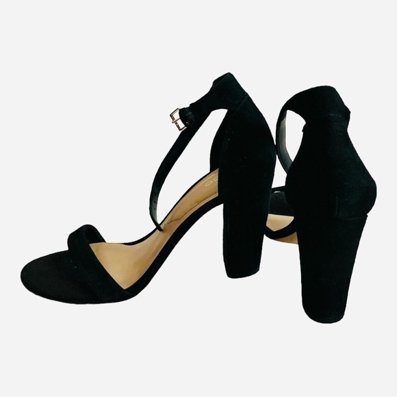 ALDO Black Suede Leather Open Toe Ankle Strap Heels Women’s Size 8.5 - Picture 5 of 7